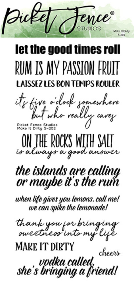 Picket Fence Studios Make It Dirty 4x8 Inch Clear Stamps (S-202) (OUTLET)