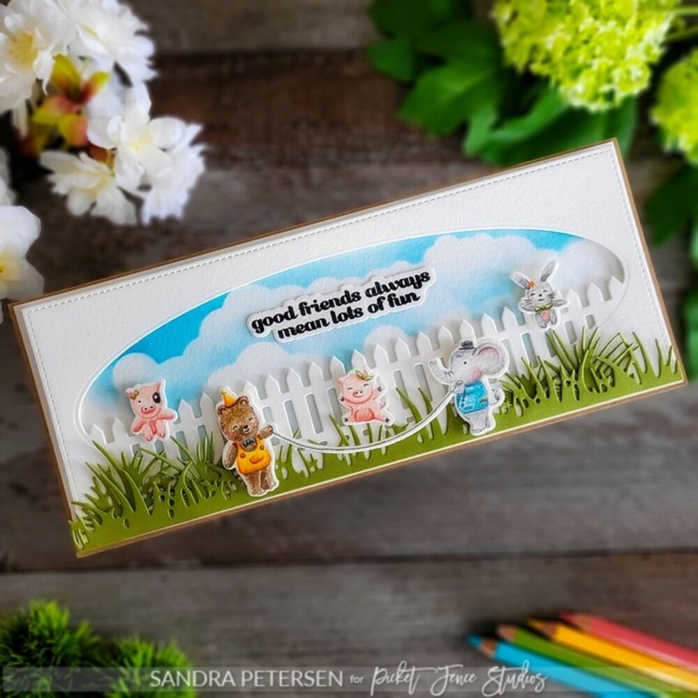 Picket Fence Studios Skipping Rope with Friends 4x6 Inch Clear Stamps (A-171) (OUTLET)