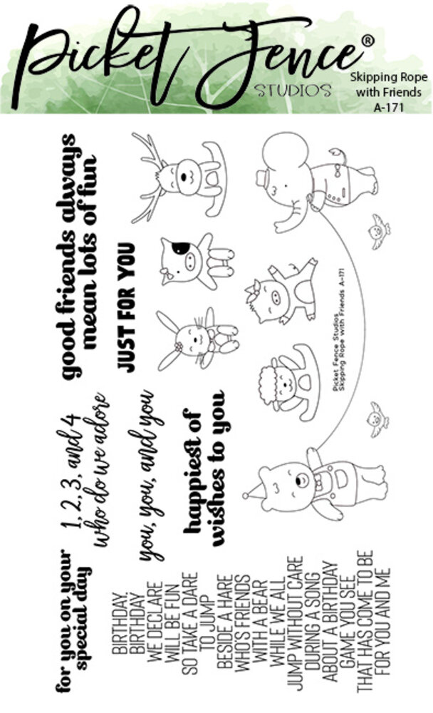 Picket Fence Studios Skipping Rope with Friends 4x6 Inch Clear Stamps (A-171) (OUTLET)