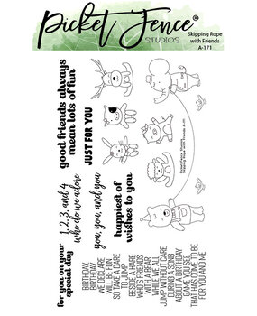 Picket Fence Studios Skipping Rope with Friends 4x6 Inch Clear Stamps (A-171) (OUTLET)