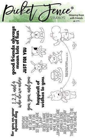 Picket Fence Studios Skipping Rope with Friends 4x6 Inch Clear Stamps (A-171) (OUTLET)