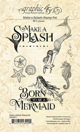 Graphic 45 Make a Splash Clear Stamps (4502671) (OUTLET) Graphic 45 Make a Splash Clear Stamps (4502671) (OUTLET)