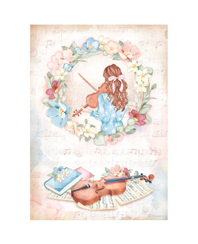 Stamperia Create Happiness Oh lá lá A4 Rice Paper Violin (6pcs) (DFSA4762) (DISCONTINUED)