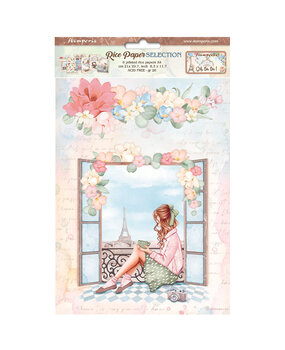 Stamperia Create Happiness Oh lá lá A4 Rice Paper Selection (6pcs) (DFSA4XOL) (DISCONTINUED)