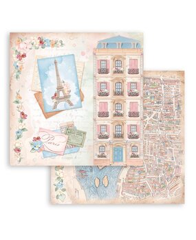 Stamperia Create Happiness Oh lá lá 12x12 Inch Paper Sheets Tour Eiffel (10pcs) (SBB927) (DISCONTINUED)