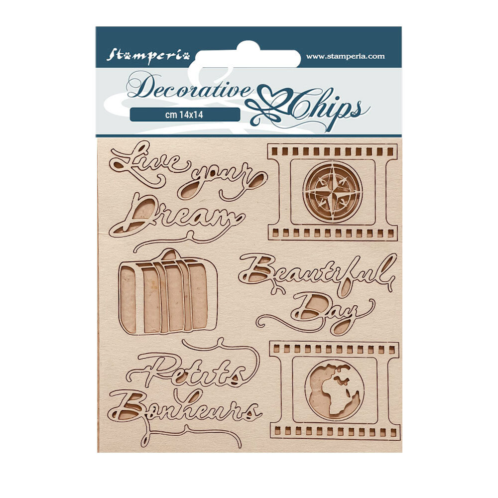 Stamperia Create Happiness Oh lá lá Live your Dream Decorative Chips (SCB166) (DISCONTINUED) Stamperia Create Happiness Oh lá lá Live your Dream Decorative Chips (SCB166) (DISCONTINUED)