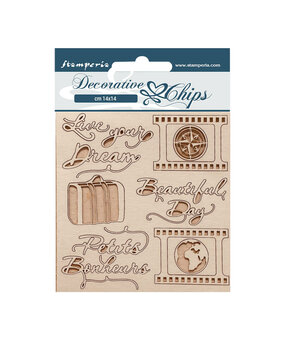 Stamperia Create Happiness Oh lá lá Live your Dream Decorative Chips (SCB166) (DISCONTINUED)