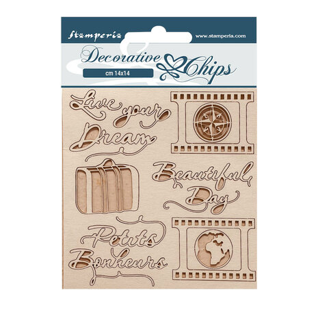 Stamperia Create Happiness Oh lá lá Live your Dream Decorative Chips (SCB166) (DISCONTINUED) Stamperia Create Happiness Oh lá lá Live your Dream Decorative Chips (SCB166) (DISCONTINUED)