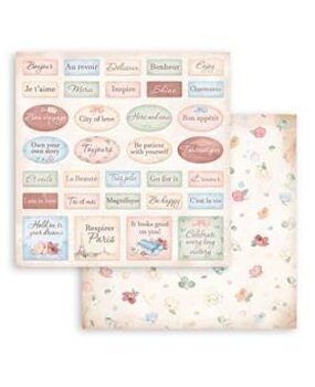 Stamperia Create Happiness Oh lá lá12x12 Inch Paper Sheets Labels (10pcs) (SBB930) (DISCONTINUED)