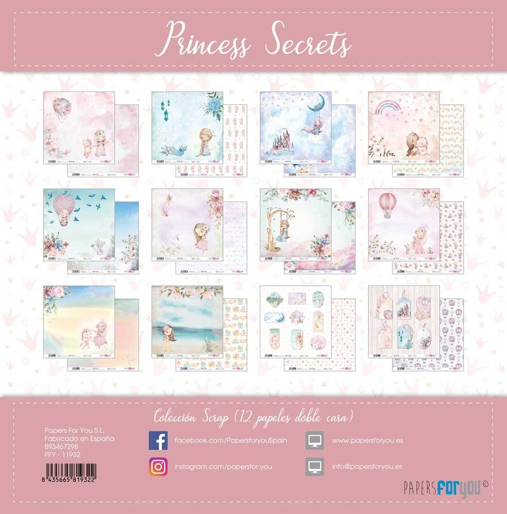 Papers For You Princess Secrets Scrap Paper Pack (12pcs) (PFY-11932) (DISCONTINUED)