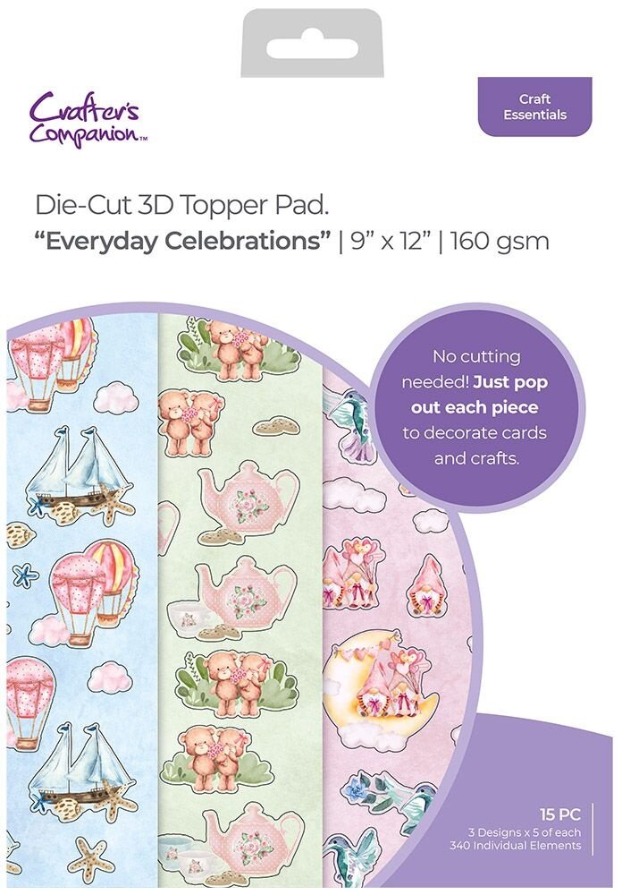 Crafter's Companion 12x9 Inch Die Cut 3D Topper Pad Everyday Celebrations (CC-DTPAD9-EVCE) (OUTLET) Crafter's Companion 12x9 Inch Die Cut 3D Topper Pad Everyday Celebrations (CC-DTPAD9-EVCE) (OUTLET)