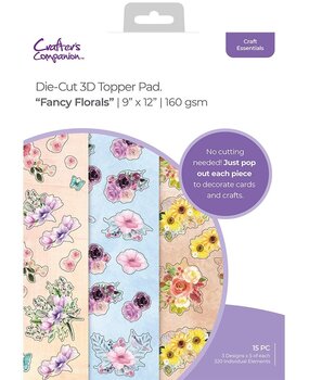 Crafter's Companion 12x9 Inch Die Cut 3D Topper Pad Fancy Florals (CC-DTPAD9-FAFL) (OUTLET)