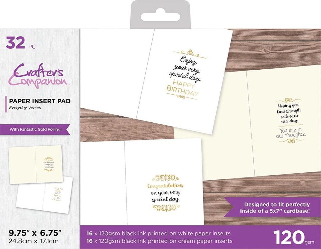 Crafter's Companion Insert Pad Everyday Verses (Gold) (CC-INSPAD-EDV-GOLD) (OUTLET) Crafter's Companion Insert Pad Everyday Verses (Gold) (CC-INSPAD-EDV-GOLD) (OUTLET)