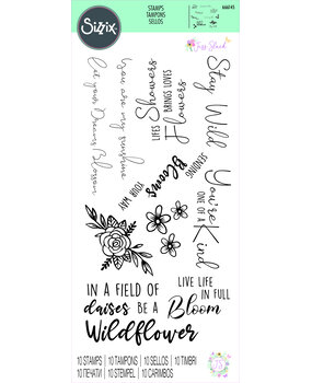 Sizzix Clear Stamps by Jess Slack Spring Bloom Sentiments (10pcs) (666145) (DISCONTINUED)