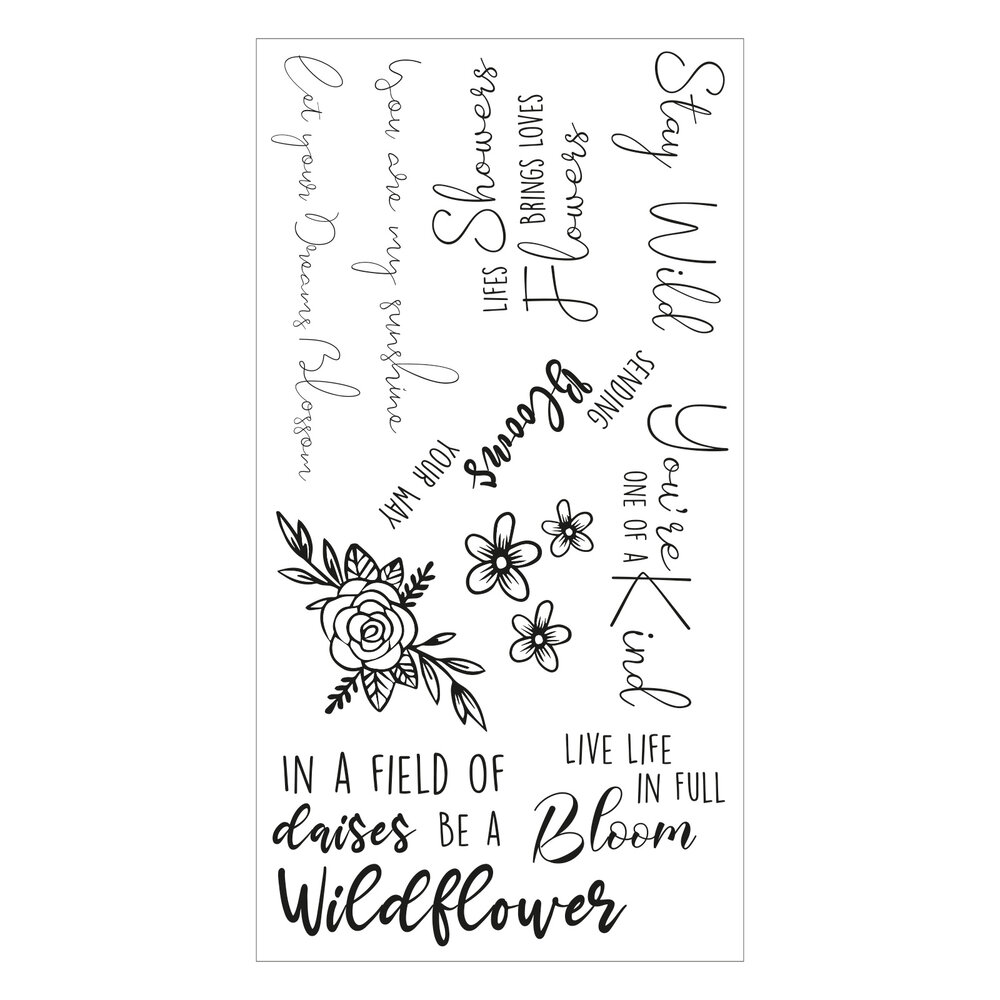 Sizzix Clear Stamps by Jess Slack Spring Bloom Sentiments (10pcs) (666145) (DISCONTINUED)