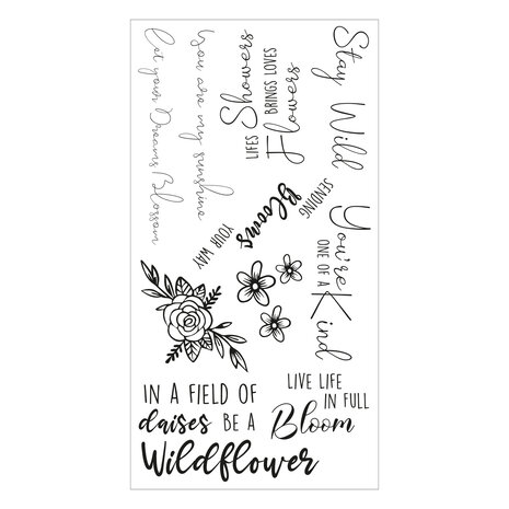 Sizzix Clear Stamps by Jess Slack Spring Bloom Sentiments (10pcs) (666145) (DISCONTINUED)
