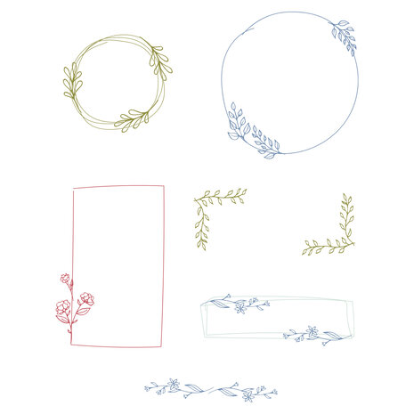 Sizzix Clear Stamps by Lisa Jones Drawn Frames (11pcs) (666032) (DISCONTINUED)