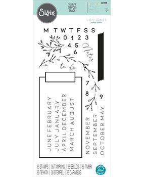 Sizzix Clear Stamps by Lisa Jones Journal Stamps (35pcs) (665498) (DISCONTINUED)