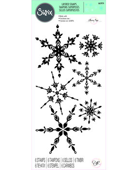 Sizzix Layered Stamps by Olivia Rose Floating Snowflakes (6pcs) (665974) (DISCONTINUED)