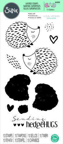 Sizzix Layered Stamps by Lisa Jones Hedgehugs (10pcs) (665830) (DISCONTINUED)