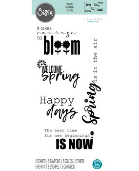 Sizzix Clear Stamps by Lisa Jones Spring Sentiments (5pcs) (665828) (DISCONTINUED)