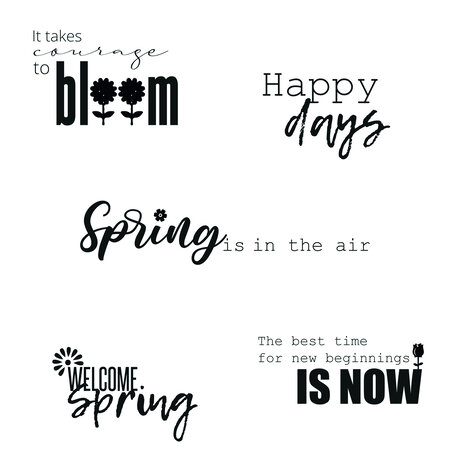 Sizzix Clear Stamps by Lisa Jones Spring Sentiments (5pcs) (665828) (DISCONTINUED)