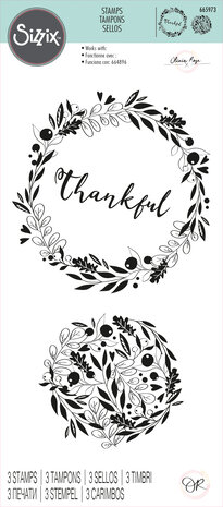 Sizzix Clear Stamps by Olivia Rose Autumn Wreath (3pcs) (665973) (DISCONTINUED)