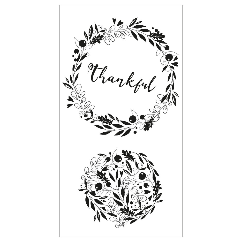 Sizzix Clear Stamps by Olivia Rose Autumn Wreath (3pcs) (665973) (DISCONTINUED)