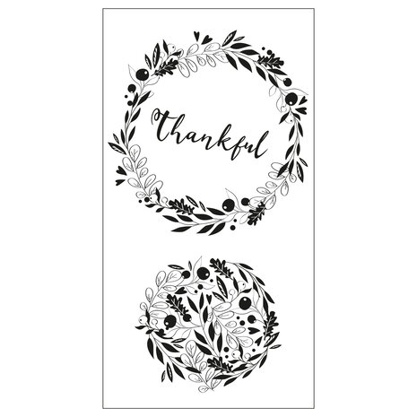 Sizzix Clear Stamps by Olivia Rose Autumn Wreath (3pcs) (665973) (DISCONTINUED)