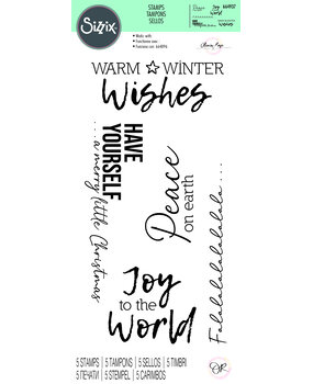 Sizzix Clear Stamps by Olivia Rose Festive Sentiments #1 (5pcs) (664937) (DISCONTINUED)