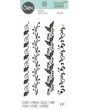 Sizzix Clear Stamps by Olivia Rose Organic Borders (4pcs) (665976) (DISCONTINUED)