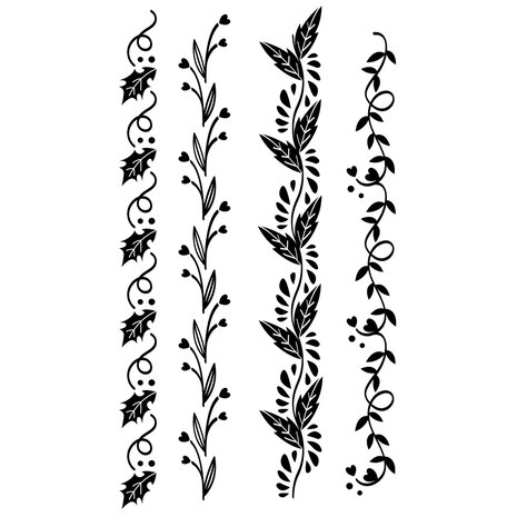 Sizzix Clear Stamps by Olivia Rose Organic Borders (4pcs) (665976) (DISCONTINUED)