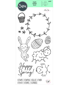 Sizzix Clear Stamps by Olivia Rose Spring Essentials (9pcs) (665829) (DISCONTINUED)