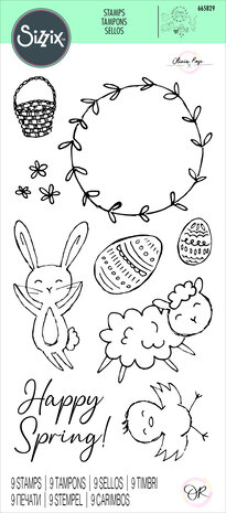 Sizzix Clear Stamps by Olivia Rose Spring Essentials (9pcs) (665829) (DISCONTINUED)