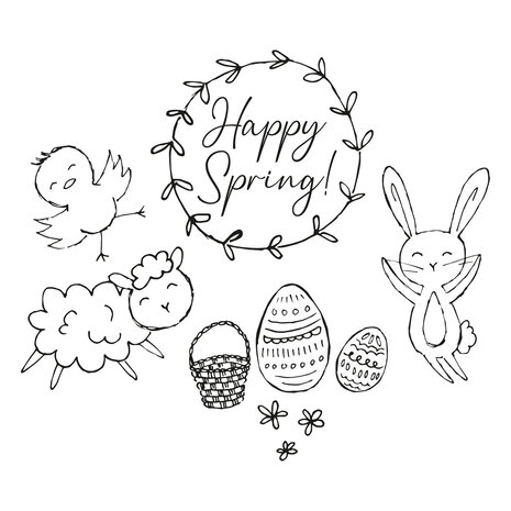 Sizzix Clear Stamps by Olivia Rose Spring Essentials (9pcs) (665829) (DISCONTINUED)