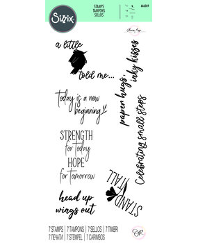 Sizzix Clear Stamps by Olivia Rose Wings Out (7pcs) (666269) (DISCONTINUED)