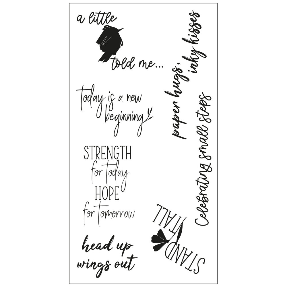 Sizzix Clear Stamps by Olivia Rose Wings Out (7pcs) (666269) (DISCONTINUED)