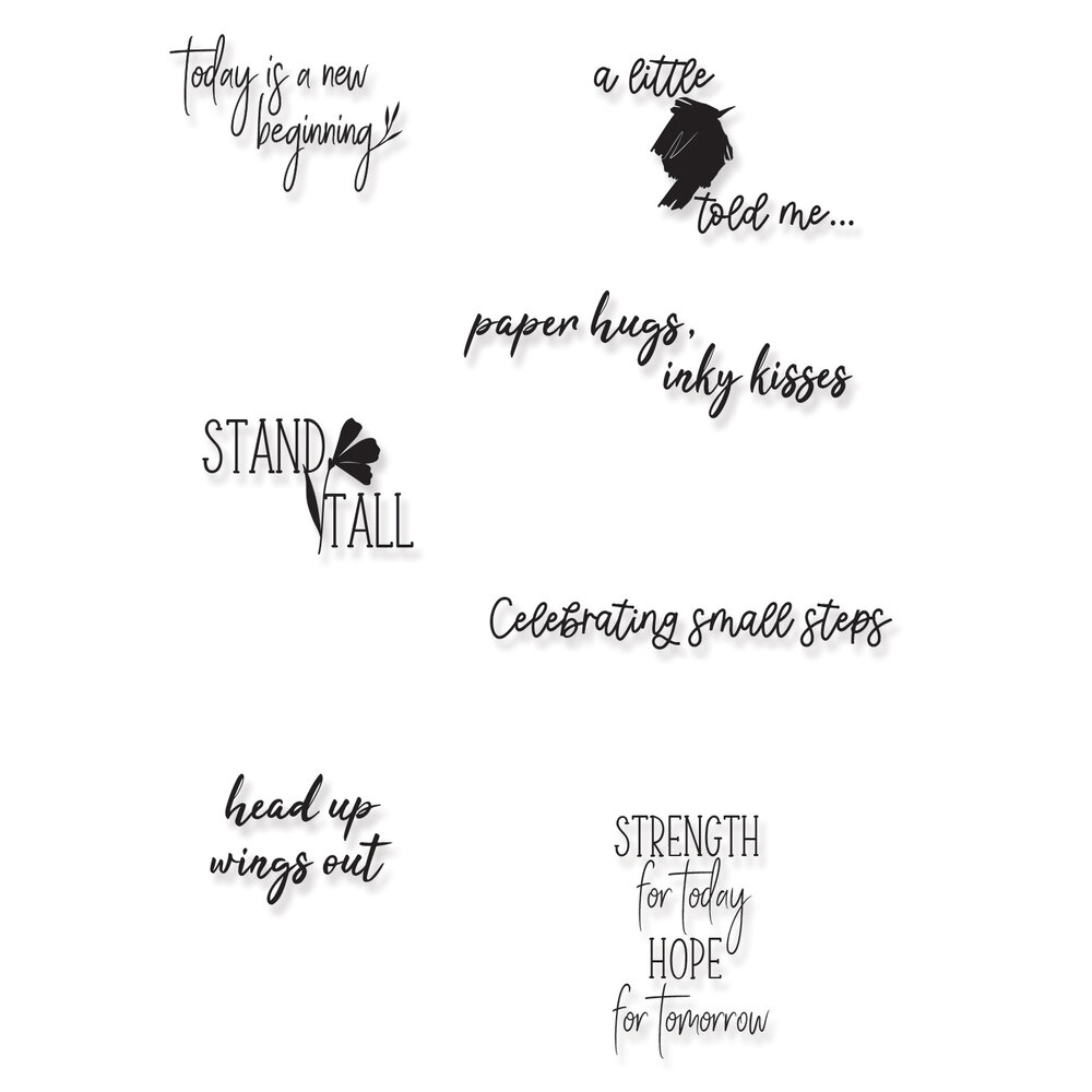 Sizzix Clear Stamps by Olivia Rose Wings Out (7pcs) (666269) (DISCONTINUED)