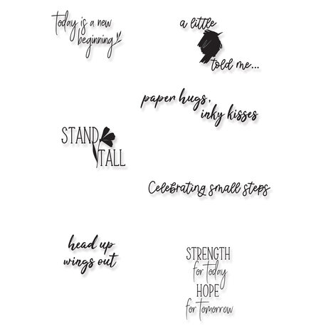 Sizzix Clear Stamps by Olivia Rose Wings Out (7pcs) (666269) (DISCONTINUED)