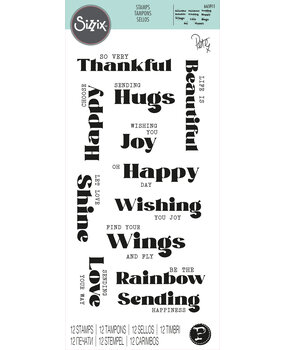 Sizzix Clear Stamps by Pete Hughes Good Vibes #4 (12pcs) (665911) (DISCONTINUED)
