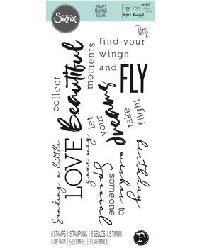 Sizzix Clear Stamps by Pete Hughes Sunnyside Sentiments #3 (5pcs) (665405) (DISCONTINUED)