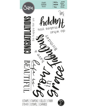 Sizzix Clear Stamps by Pete Hughes Sunnyside Sentiments #4 (5pcs) (665406) (DISCONTINUED)