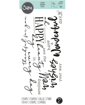 Sizzix Clear Stamps by Pete Hughes Sunnyside Sentiments #5 (5pcs) (665407) (DISCONTINUED)