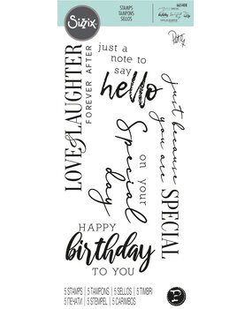 Sizzix Clear Stamps by Pete Hughes Sunnyside Sentiments #6 (5pcs) (665408) (DISCONTINUED)