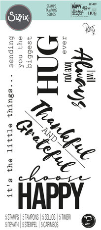 Sizzix Clear Stamps by Pete Hughes Sunnyside Sentiments #7 (5pcs) (665409) (DISCONTINUED)