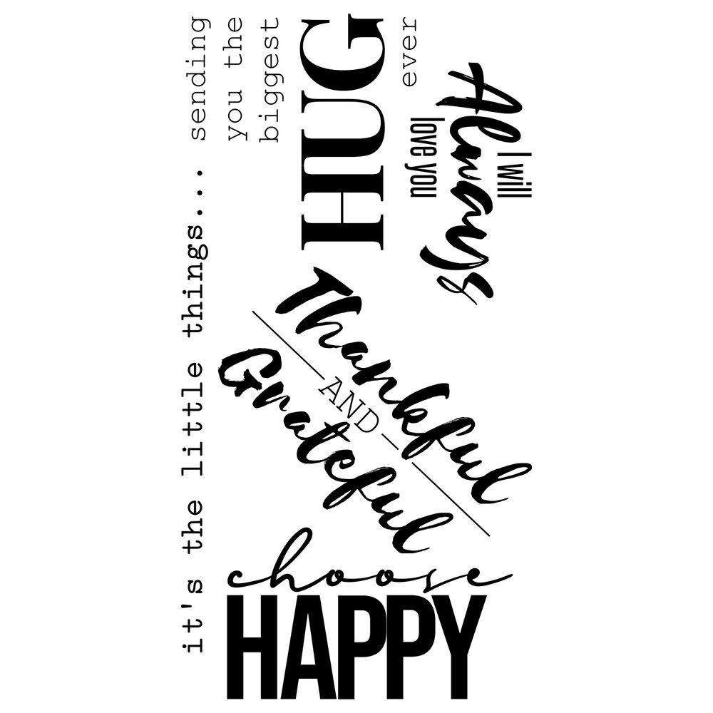 Sizzix Clear Stamps by Pete Hughes Sunnyside Sentiments #7 (5pcs) (665409) (DISCONTINUED)