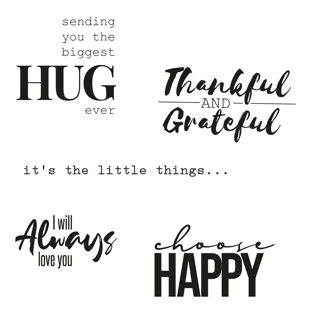 Sizzix Clear Stamps by Pete Hughes Sunnyside Sentiments #7 (5pcs) (665409) (DISCONTINUED)