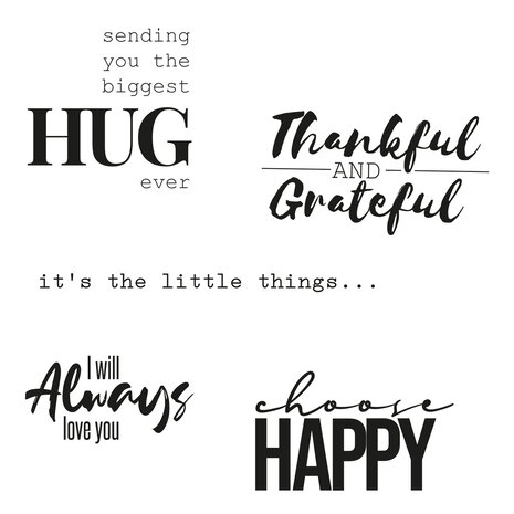 Sizzix Clear Stamps by Pete Hughes Sunnyside Sentiments #7 (5pcs) (665409) (DISCONTINUED)