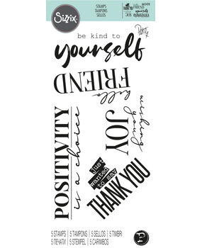 Sizzix Clear Stamps by Pete Hughes Sunnyside Sentiments #8 (5pcs) (665410) (DISCONTINUED)