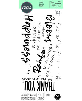 Sizzix Clear Stamps by Pete Hughes Sunnyside Sentiments #1 (5pcs) (665403) (DISCONTINUED)